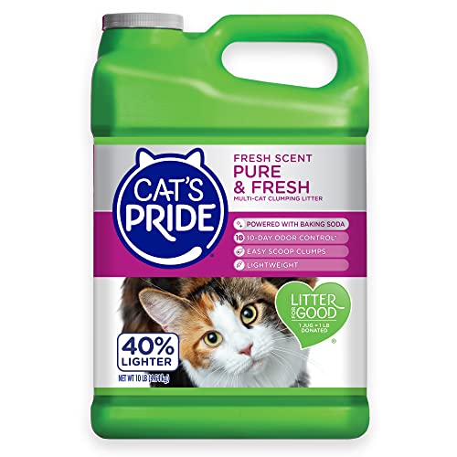 Cat's Pride Max Power: Bacterial Odor Control - Up to 10 Days of Powerful Odor Control - Strong Clumping - 99% Dust Free - Multi-Cat Litter, Scented, 15 Pounds