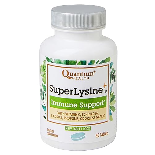 Quantum Health SuperLysine+ Advanced Formula Immune Support Supplement Lysine 1500 mg, Vitamin C Echinacea Licorice Bee Propolis & Odorless Garlic Daily Wellness Blend for Women & Men - 180 Tablets