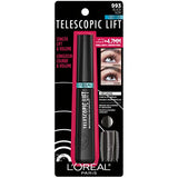 L’Oréal Paris Cosmetics Telescopic Lift Waterproof Mascara, Lengthening and Volumizing Eye Makeup, Lash Lift with Up to 36HR Wear, Black, 0.33 Fl Oz