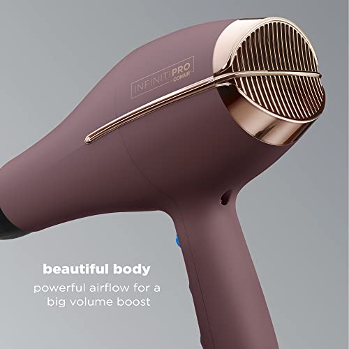 INFINITIPRO BY CONAIR Hair Dryer with Diffuser, 1875W AC Motor Pro Hair Dryer with Ceramic Technology, Includes Diffuser and Concentrator, Plum - Amazon Exclusive