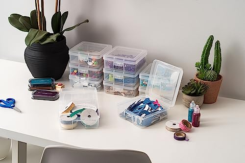 IRIS USA 10Pack Large Plastic Hobby Art Craft Supply Organizer Storage Containers with Latching Lid