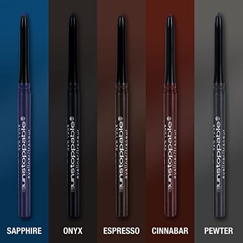 Maybelline Unstoppable Waterproof Mechanical Black Eyeliner, Onyx, 2 Count