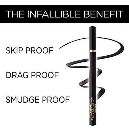 L’Oréal Paris Makeup Infallible Super Slim Long-Lasting Liquid Eyeliner, Ultra-Fine Felt Tip, Quick Drying Formula, Glides on Smoothly, Brown, Pack of 1