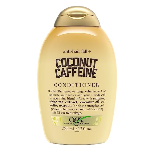 OGX Anti-Hair Fall + Coconut Caffeine Strengthening Conditioner with Caffeine, Coconut Oil & Coffee Extract, 13 Fl Oz