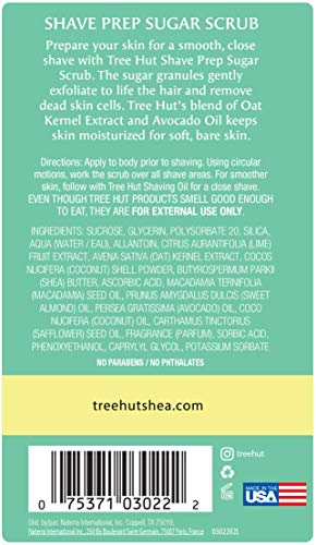 Tree Hut Bare Shave Prep Sugar Scrub, 9oz, Essentials for Soft, Smooth, Bare Skin