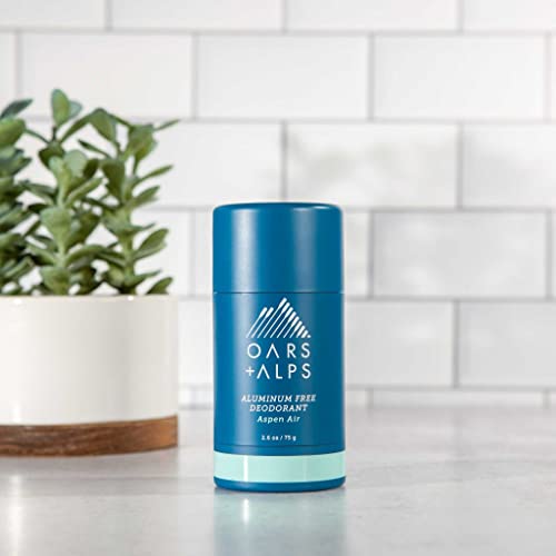 Oars + Alps Aluminum Free Deodorant for Men and Women, Dermatologist Tested and Made with Clean Ingredients, Travel Size, Aspen Air, 1 Pack, 2.6 Oz