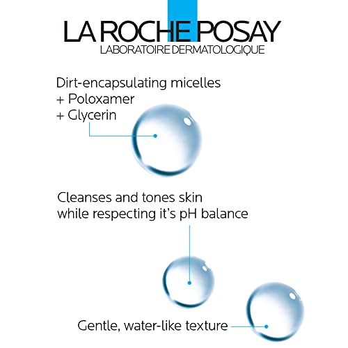 La Roche-Posay Micellar Cleansing Water for Sensitive Skin, Micellar Water Makeup Remover, Cleanses and Hydrates Skin, Gentle Face Toner, Oil Free