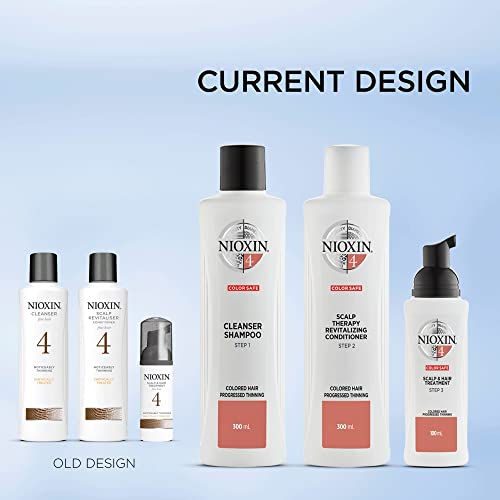 Nioxin System Kit 1, Hair Strengthening & Thickening Treatment, Treats & Hydrates Sensitive or Dry Scalp, Reduces Hair Breakage, For Natural Hair with Light Thinning, Full Size (3 Month Supply)