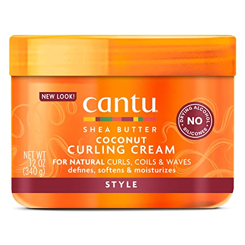 Cantu Coconut Curling Cream for Natural Hair with Pure Shea Butter, 12 oz (Pack of 2) (Packaging May Vary)