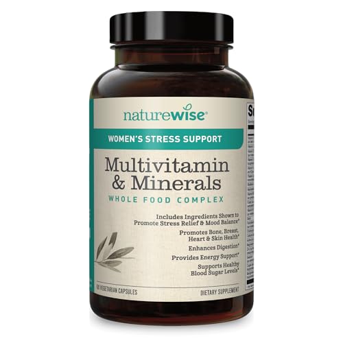 NatureWise Women’s Stress Support Multivitamin & Minerals Whole Food Complex with Sensoril Ashwagandha, Probiotics for Energy, Focus, Mood Balance (Packaging May Vary) (1 Month Supply – 60 Capsule)