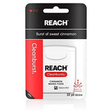 Reach Waxed Dental Floss Bundle | Effective Plaque Removal, Extra Wide Cleaning Surface | Shred Resistance & Tension, Slides Smoothly & Easily , PFAS FREE | Cinnamon Flavored, 55 Yard (Pack of 6)