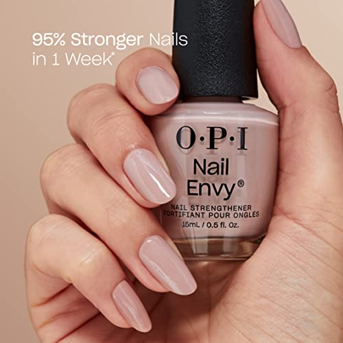 OPI Nail Envy, Nail Strengthening Treatment, Stronger Nails in 1 Week, Vegan Formula, Sheer Soft Nude Crème Finish, Double Nude-y, 0.5 fl oz