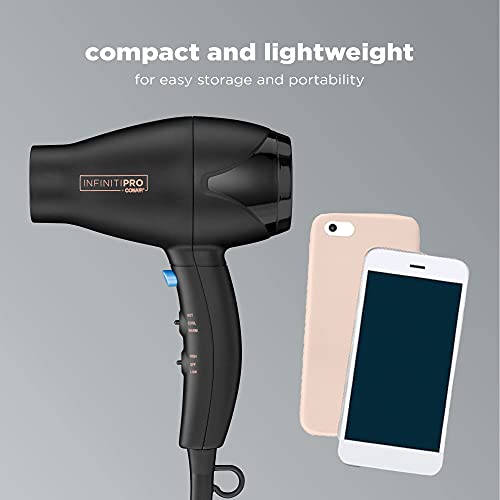 INFINITIPRO BY CONAIR Hair Dryer with Diffuser, 1875W AC Motor Pro Hair Dryer with Ceramic Technology, Includes Diffuser and Concentrator, Plum - Amazon Exclusive