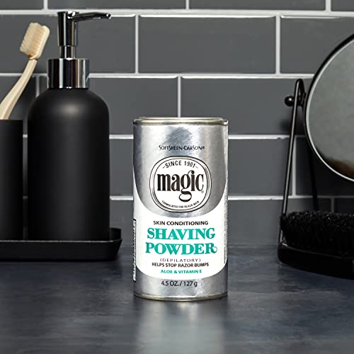 SoftSheen-Carson Magic Razorless Shaving for Men, Magic Extra Strength Shaving Powder, for Coarse Textured Beards, formulated for Black Men, Depilatory, Helps Stop Razor Bumps, 5 oz