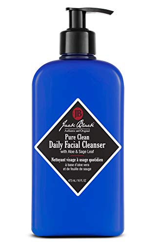 Jack Black - Pure Clean Daily Facial Cleanser, 16 fl oz â€“ 2-in-1 Facial Cleanser and Toner, Removes Dirt and Oil, PureScience Formula, Certified Organic Ingredients, Aloe and Sage Leaf