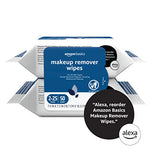 Amazon Basics Make Up Remover Wipes, Original, 150 Count (6 Packs of 25) (Previously Solimo)