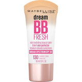 Maybelline New York Dream Fresh Skin Hydrating BB cream, 8-in-1 Skin Perfecting Beauty Balm with Broad Spectrum SPF 30, Sheer Tint Coverage, Oil-Free, Light, 1 Fl Oz