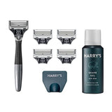 Harry's Razors for Men - Men's Razor Set with 5 Razor Blade Refills, Travel Blade Cover, 2 oz Shave Gel (Sage)