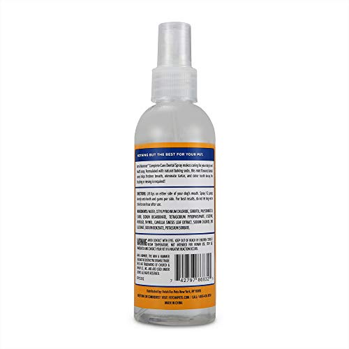 Arm & Hammer Complete Care Dog Dental Spray, 6 Fl Oz | Mint Flavor Dog Dental Spray for Easy Brushless Cleaning | Baking Soda Enhanced Formula for Fresh Breath and Tartar Control