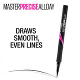 Maybelline Eyestudio Master Precise All Day Waterproof Liquid Eyeliner Makeup, Black, 2 Count