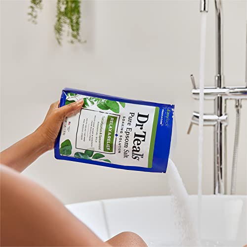 Dr Teal's Pure Epsom Salt Soak, Relax & Relief with Eucalyptus & Spearmint, 3lbs