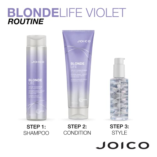 Joico Blonde Life Violet Shampoo | For Cool & Bright Blonde Hair | Neutralize Brassy Tones | Banish Yellow Tones | Boost Shine | Sulfate Free | With Monoi & Tamanu Oil | 10.1 Fl Oz