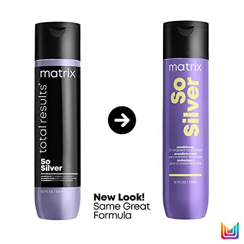 Matrix So Silver Conditioner | Hydrates Dull, Blonde & Silver Hair | Non-Color Depositing | For Color Treated Hair | Nourishes Dry,Brittle Hair | 10.1 Fl. Oz.| Packaging May Vary | Vegan