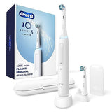 Oral-B iO Series 3 Limited Rechargeable Electric Powered Toothbrush, Black with 2 Brush Heads and Travel Case - Visible Pressure Sensor to Protect Gums - 3 Modes - 2 Minute Timer