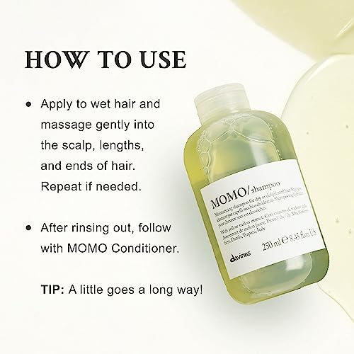 Davines Momo Moisturizing Shampoo for Dry and Dehydrated Hair, 8.45 Ounce