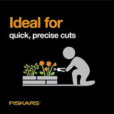 Fiskars Micro-Tip Pruning Snips - 6" Garden Shears with Sharp Precision-Ground Non-Coated Stainless Steel Blade - Gardening Tool Scissors with SoftGrip Handle