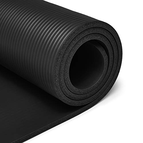 Amazon Basics Extra Thick Exercise Yoga Gym Floor Mat with Carrying Strap, Cyan, 74 x 24 x .5 Inches