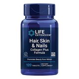 Life Extension Hair, Skin & Nails Collagen Plus Formula - Promotes Collagen & Keratin Health - with Niacin, Vitamin B6, Biotin, Calcium & Zinc - Non-GMO – 120 Count(Pack of 1)