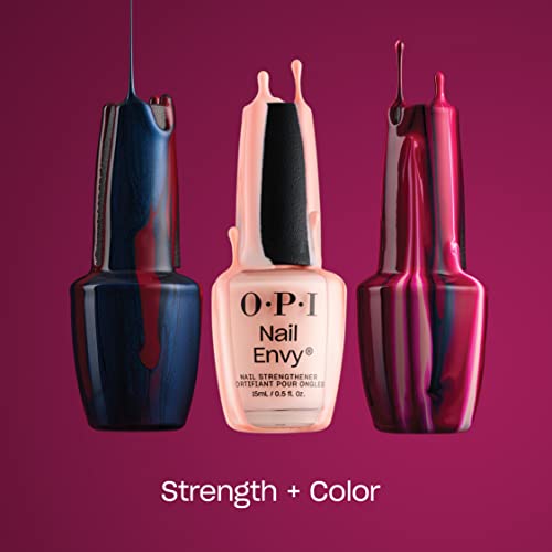 OPI Nail Envy, Nail Strengthening Treatment, Stronger Nails in 1 Week, Vegan Formula, Sheer Soft Nude Crème Finish, Double Nude-y, 0.5 fl oz