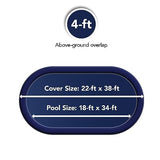 Blue Wave BWC722 Oval Above-Ground Winter Pool Cover, 16-FT x 25-FT, Dark Navy Blue