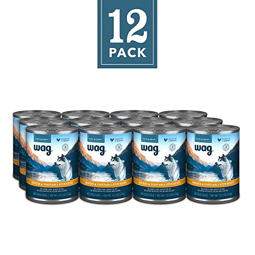 Amazon Brand - Wag Stew Canned Dog Food, Beef & Vegetable Recipe, 13.2 oz Can (Pack of 12)