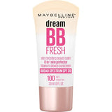 Maybelline New York Dream Fresh Skin Hydrating BB cream, 8-in-1 Skin Perfecting Beauty Balm with Broad Spectrum SPF 30, Sheer Tint Coverage, Oil-Free, Light, 1 Fl Oz