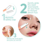 About Face Fuzz-Free Compact Facial Razors for Shaving & Exfoliating - Includes 3 Beauty Groomers - For Face, Lips & Eyebrows