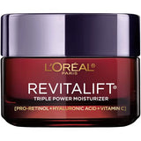 L'Oreal Paris Revitalift Triple Power Anti-Aging Face Moisturizer, Pro Retinol, Hyaluronic Acid & Vitamin C, Reduce Wrinkles 2.55 Oz