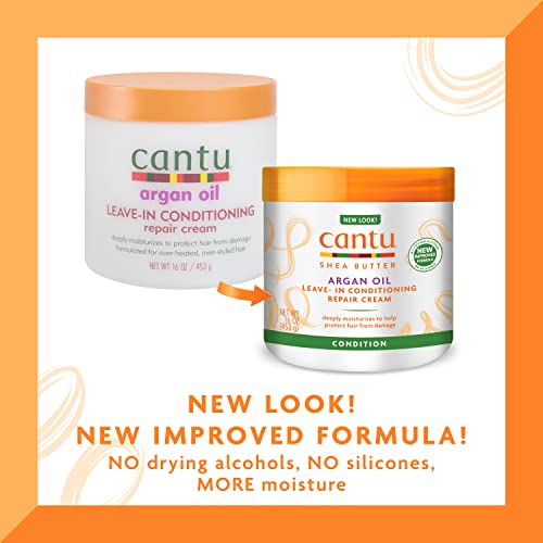 Cantu Leave-In Conditioning Repair Cream with Argan Oil, 16 oz (Pack of 2) (Packaging May Vary)