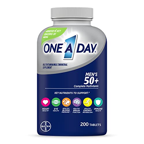 One A Day Men’s 50+ Healthy Advantage Multivitamin, Multivitamin for Men with Vitamins A, C, E, B6, B12, Calcium and Vitamin D, Tablet, 200 Count