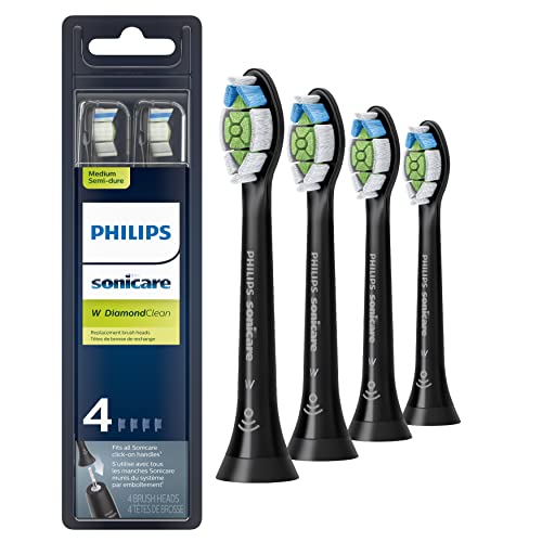 Philips Sonicare Genuine W DiamondClean Toothbrush Heads, 2 Brush Heads, Black, HX6062/95