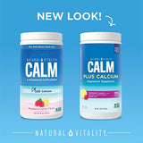 Natural Vitality Calm, Magnesium Citrate & Calcium Supplement, Drink Mix Powder Supports a Healthy Response to Stress, Gluten Free, Vegan, & Non-GMO, Raspberry Lemon, 16 Oz