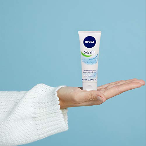 NIVEA Soft, Refreshingly Soft Moisturizing Cream, Body Cream, Face Cream, and Hand Cream, 3 Pack of 2.6 Oz Tubes