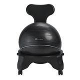 Gaiam 610-6002RTL Balance Ball Chair - Classic Yoga Ball Chair with 52cm Stability Ball, Pump & Exercise Guide for Home or Office, Black