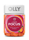 OLLY Laser Focus Gummy, Ginseng, Alpha GPC, B Vitamins, Berry Tangerine Flavor - 36 Count