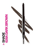 Wet n Wild Ultimate Eyebrow Retractable Definer Pencil, Dark Brown, Dual-Sided, Fine Tip, Shapes, Defines, Fills Brows Makeup