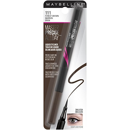 Maybelline Eyestudio Master Precise All Day Waterproof Liquid Eyeliner Makeup, Black, 2 Count