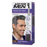 Just For Men Mustache & Beard, Beard Dye for Men with Brush Included for Easy Application, With Biotin Aloe and Coconut Oil for Healthy Facial Hair - Dark Brown, M-45, Pack of 1