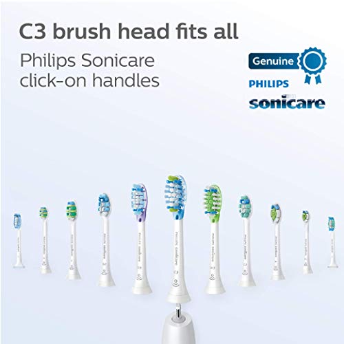 Philips Sonicare Genuine C3 Premium Plaque Control Replacement Toothbrush Heads, 2 Brush Heads, White, HX9042/65