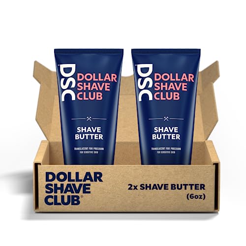 Dollar Shave Club Shave Butter, For Sensitive Skin, A Translucent Shaving Cream & Gel Alternative, Designed For A Gentle Glide, Helps To Fight Razor Bumps and Ingrown Hairs (Pack of 4), Blue